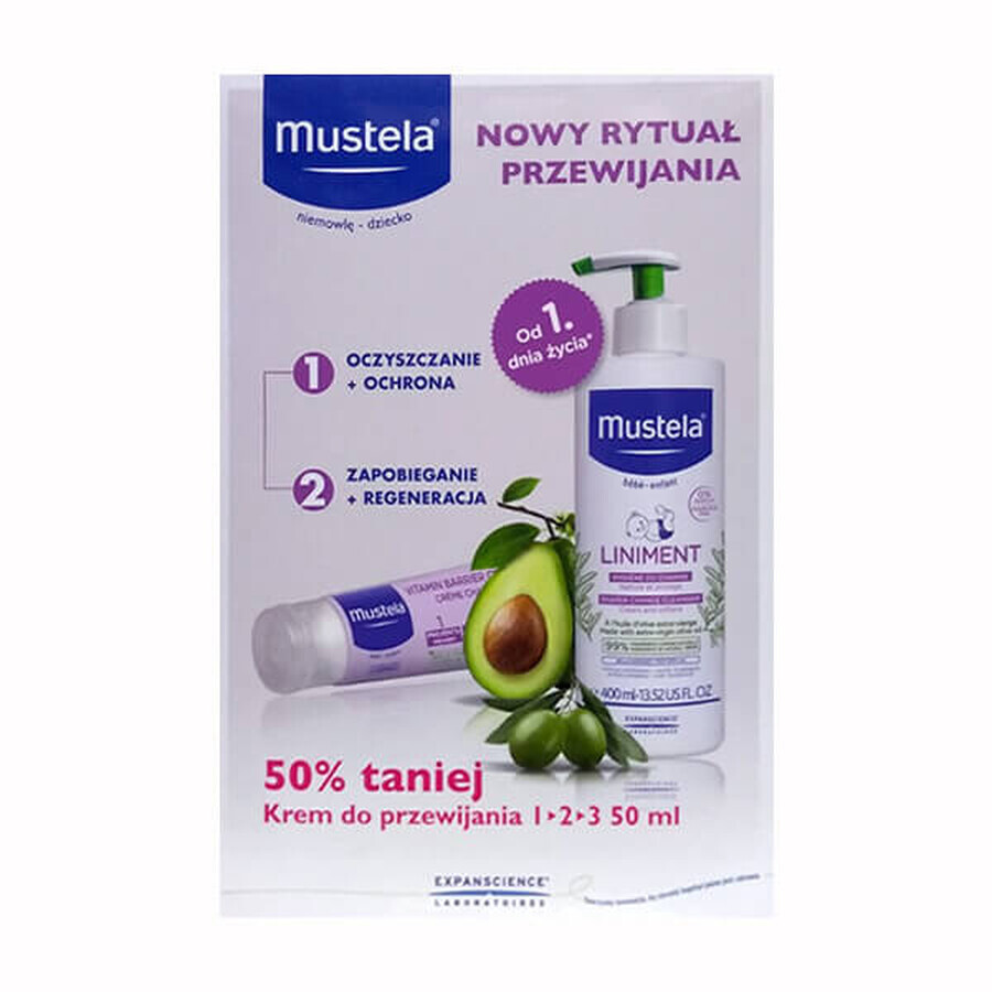 Mustela Pflegeset für Babys - Sanfte Reinigung  amp; Pflege, 400 ml  amp; 50 ml, Zarte Haut.