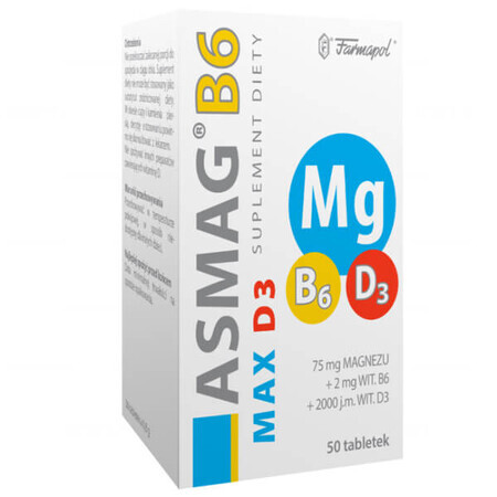 Asmag B6 Max D3, 50 tablets