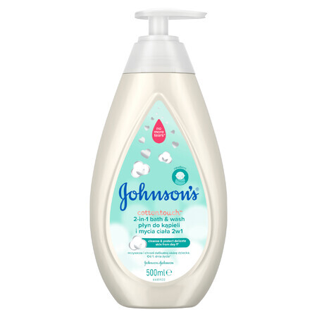 Johnson's Baby Cotton Touch, gel de baño y corporal 2 en 1 desde el primer día, 500 ml