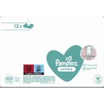 Pampers Sensitive, toallitas húmedas, piel delicada para bebés y niños, 12 x 52 unidades