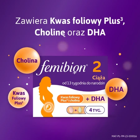 Femibion 2 Ciąża od 13 do 40 tygodnia, Kwas Foliowy Plus, 56 tabletek + 56 kapsułek: ceny i cechy