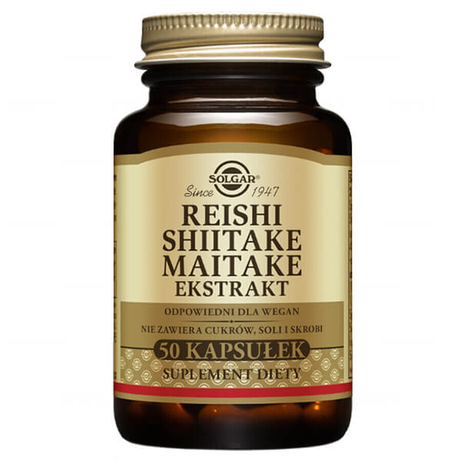 Solgar Reishi, Shiitake, Maitake Extract, 50 capsule