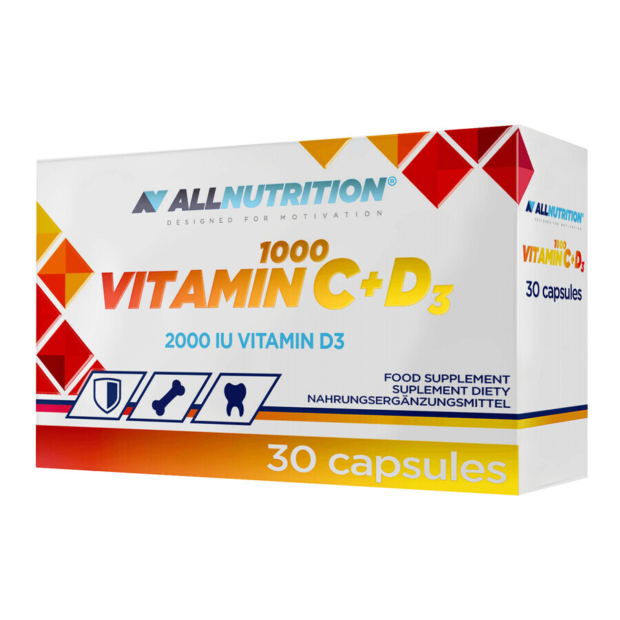 Allnutrition Vitamin C 1000+D3 30 Kapseln