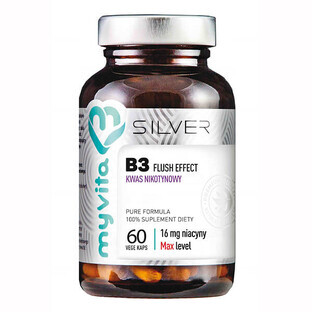 MyVita Silver, Vitamin B3 Flush Effect, nicotinic acid, 60 capsules