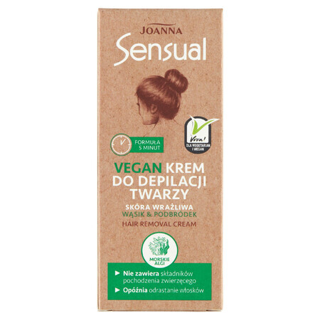 Zarte Gesichtsenthaarungscreme - Sanfte Formel für seidenglatte Haut - Vegan, 20g