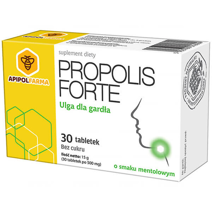 Propolis Forte, menthol flavor, sugar-free, 30 tablets