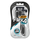 BIC Flex 4, Herren-Rasierer, 4-Klingen, 3 Stück