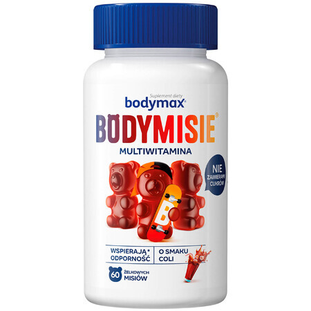 Bodymax Bodymisie, bomboane de jeleu pentru copii de la 3 ani și adulți, aromă de cola, 60 de bucăți