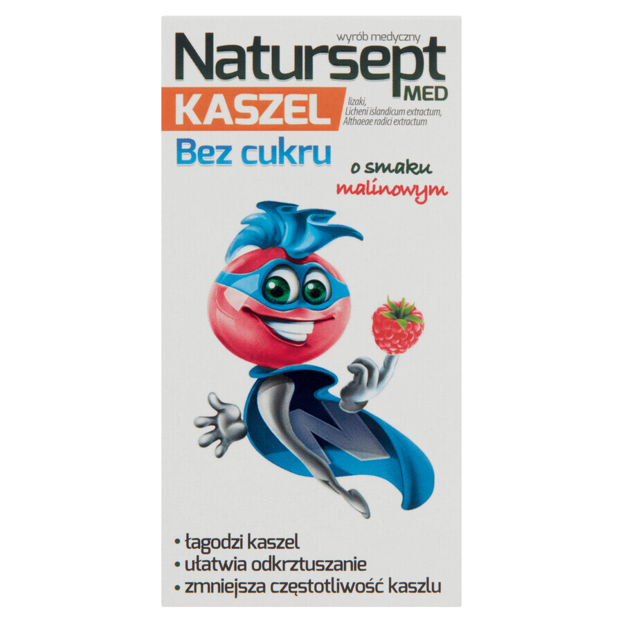 Natursept Med Hustenlutschtabletten, zuckerfrei, Himbeergeschmack, 6 Stück