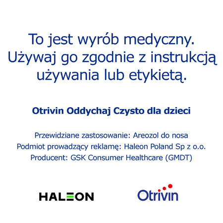 Otrivin Breathe Clean, spray nazal pentru copii de la 2 săptămâni, 100 ml