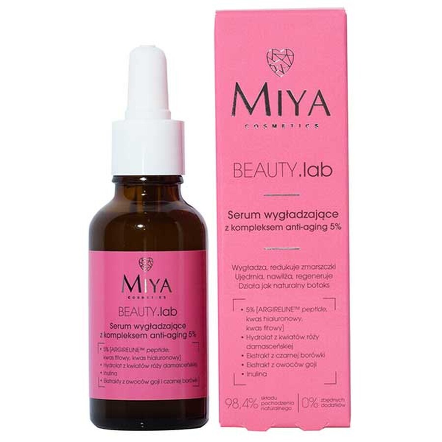 Siero Anti-Aging Miya Cosmetics con Acido Ialuronico, Riduce le Rughe, Leviga la Pelle 30ml