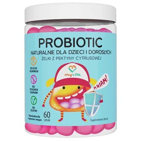 MyVita Probiotic, gominolas naturales para niños y adultos, 60 unidades