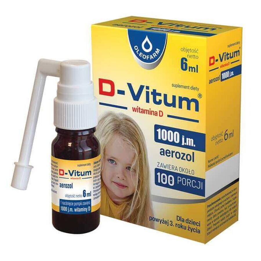 D-Vitum 1000 IU, Vitamin D für Kinder ab 1 Jahr, Aerosol, 6 ml