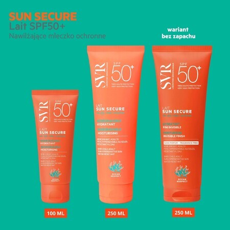 SVR Sun Secure, leche protectora hidratante para toda la familia, FPS 50+, 250 ml