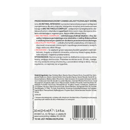 AA Retinol Intensive 50+, mască activă pentru față, reducerea ridurilor și elasticitate, hipoalergenic, 2 x 5 ml