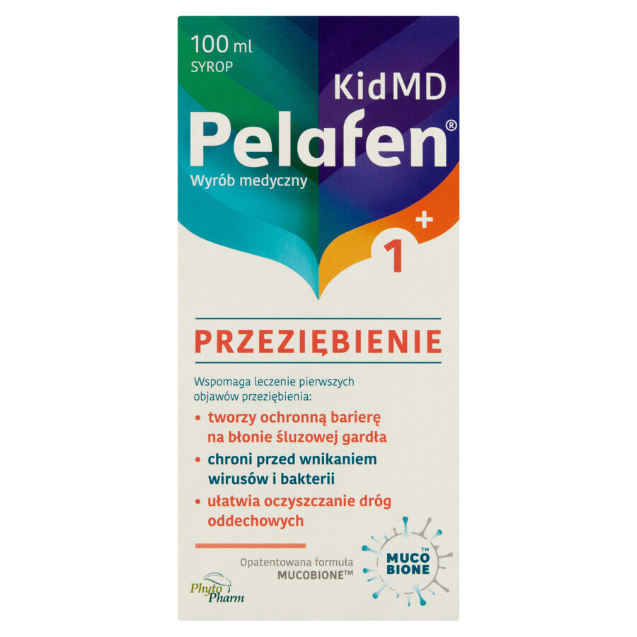 Pelafen Kid MD Cold, sciroppo per bambini di età superiore a 1 anno e adulti, gusto lampone, 100 ml