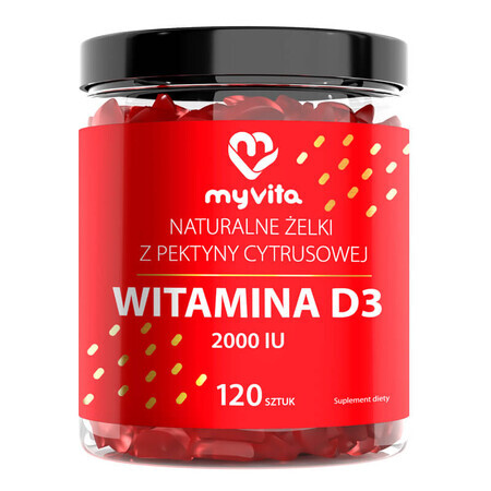 MyVita Vitamina D3 2000 IU, rollitos de gelatina, 120 unidades