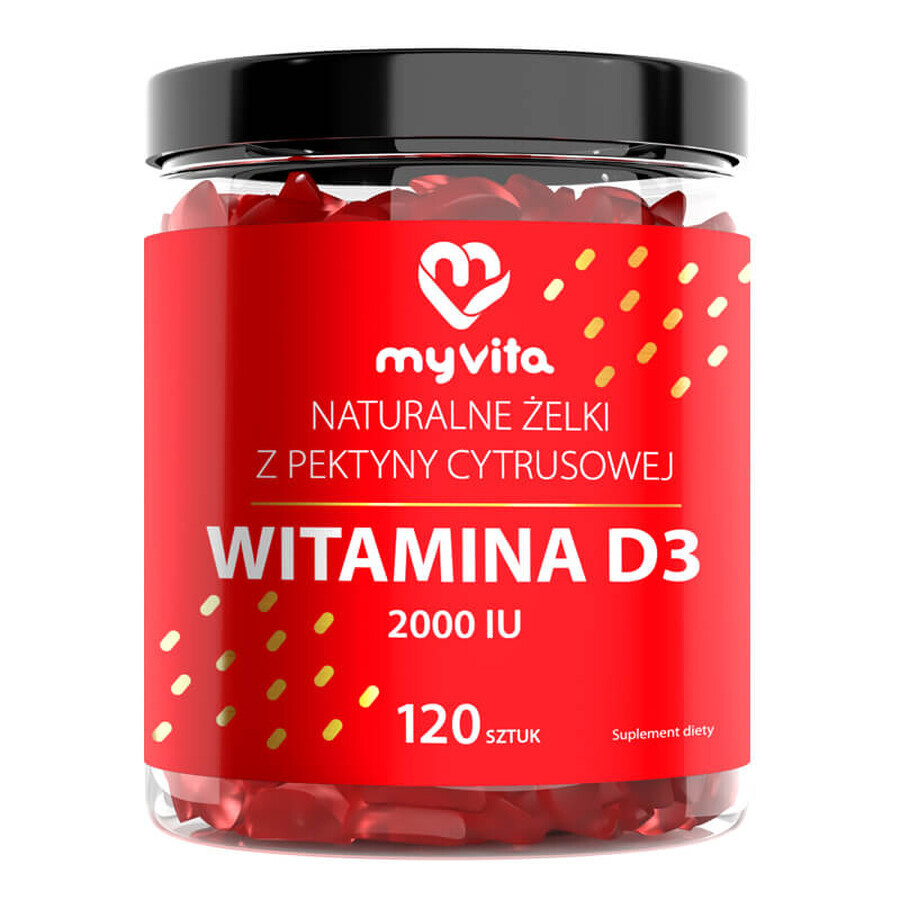 MyVita Vitamina D3 2000 IU, rollitos de gelatina, 120 unidades