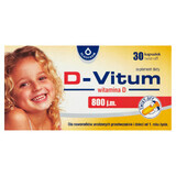 D-Vitum 800 UI, vitamina D para recién nacidos prematuros y niños a partir de 1 año, 30 cápsulas twist-off