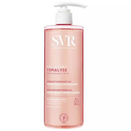 SVR Topialyse Gel Lavant, Gel de curățare delicat pentru întreaga familie, piele sensibilă, biodegradabil, 1000 ml