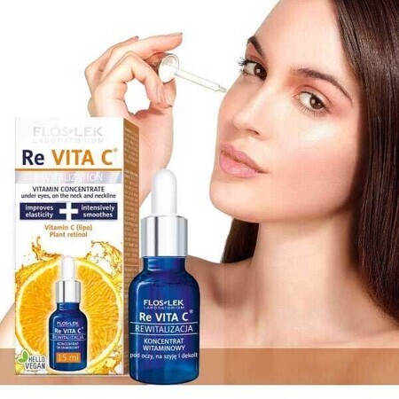 Set Floslek ReVita C PhytoRetinol+C, ultra revitalizant, cremă de noapte, 50 ml + concentrat de vitamine pentru ochi, față, gât și decolteu, 30 ml