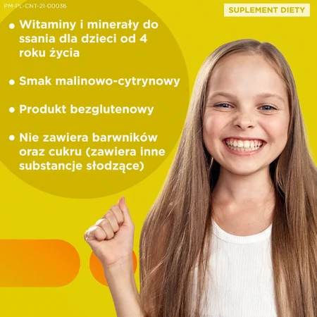 Centrum Junior voor kinderen, 30 zuigtabletten, citroen-frambozensmaak, voor kinderen vanaf 4 jaar