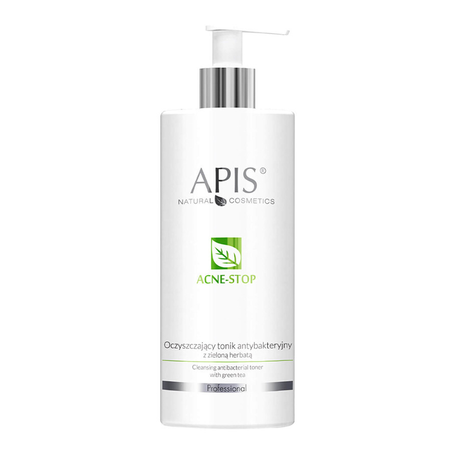 Apis Professional Acne-Stop, tónico limpiador antibacteriano con té verde, 500 ml