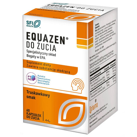 Equazen, aromă de căpșuni, 60 capsule de mestecat