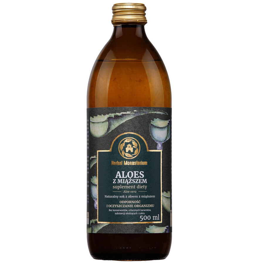 Herbal Monasterium Aloe Vera, suc natural cu pulpă, 500 ml