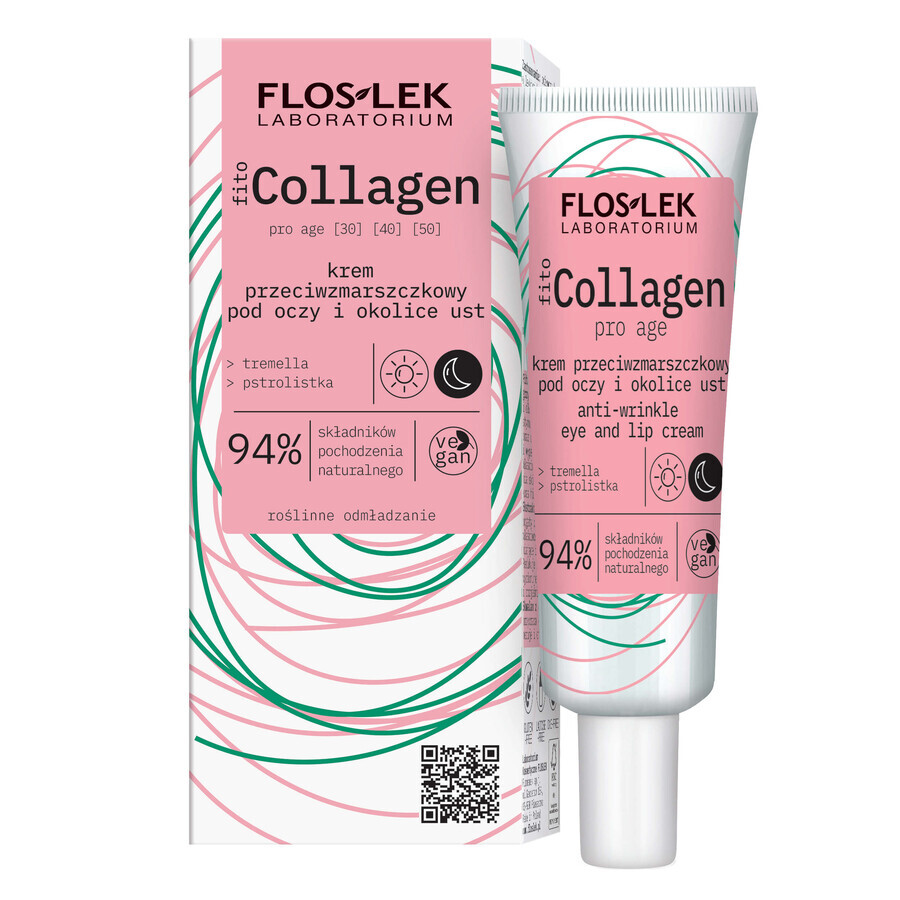 Flos-lek FitoCollagen pro age, Anti-wrinkle cream for the eyes and lip area, 30 ml