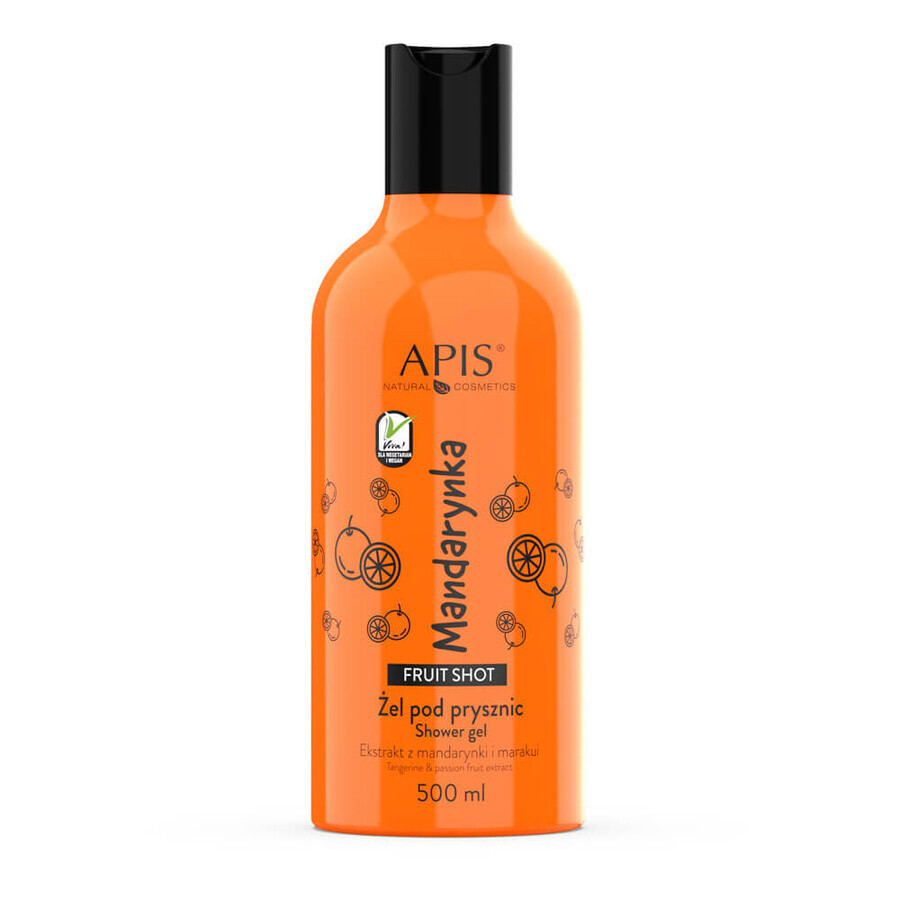 Apis Fruit Shot, gel de duș cu mandarine, 500 ml