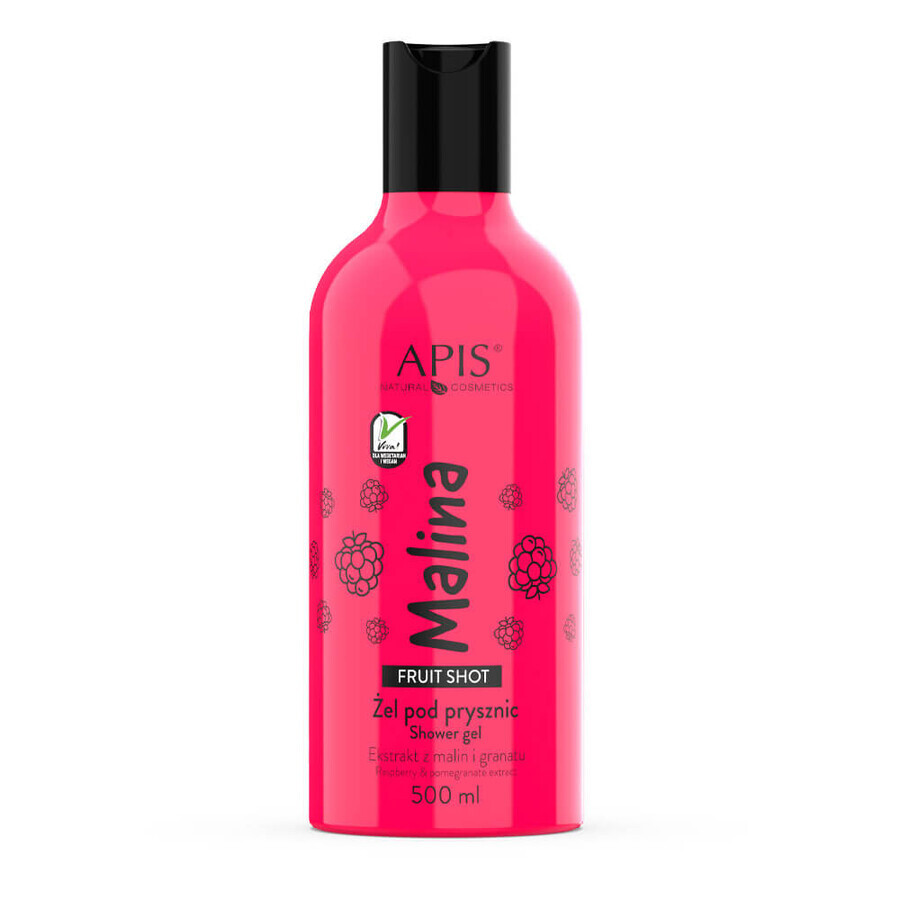 Apis Fruit Shot, gel de ducha de frambuesa, 500 ml