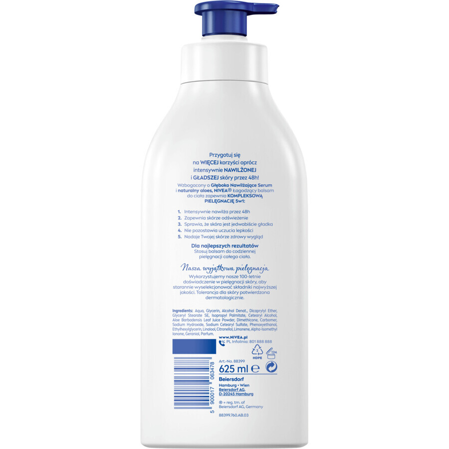 Nivea, verzachtende lichaamsbalsem, normale en droge huid, 625 ml