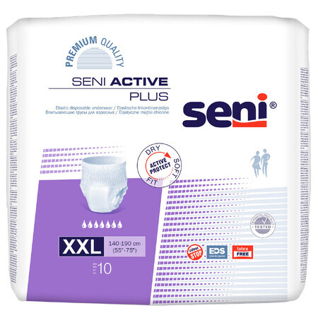 Seni Active Plus, absorbent panties, XXL, 140-190 cm, 10 pieces