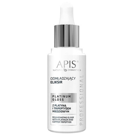 Apis Platinum Gloss Professional, elixir rejuvenecedor con tripéptido de platino y cobre, pieles maduras, 30 ml