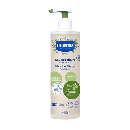 Mustela Bio, micellar water, without rinsing, 400 ml