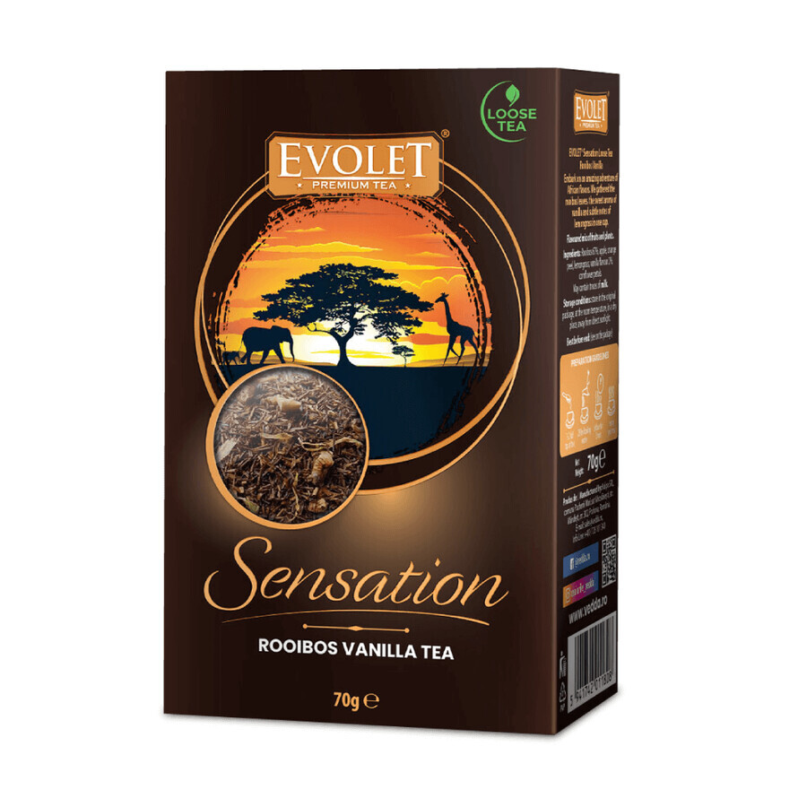 Ceai Rooibos Vanilla Evolet Sensation, 70 grame, Kalpo