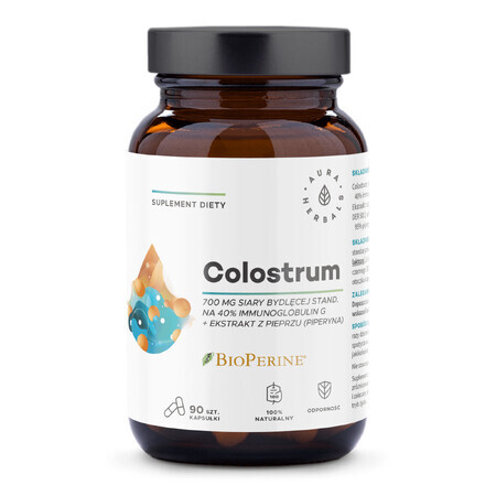 Aura Herbals Colostrum 700 mg + BioPerine, 90 Kapseln