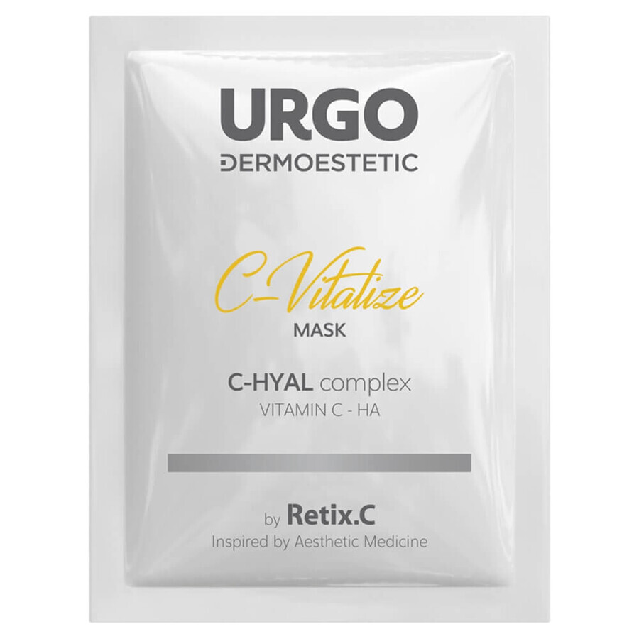 Urgo Dermoestetic C-Vitalize, set revitalizant și iluminator, peeling cordial, 50 ml + serum de vitamina C, 4 x 1 ml + mască de față, 4 x 2,5 ml