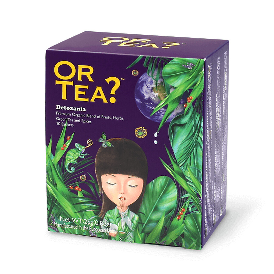 Ceai verde cu infuzie de plante si fructe Eco, Detoxania, 25 gr, Or Tea