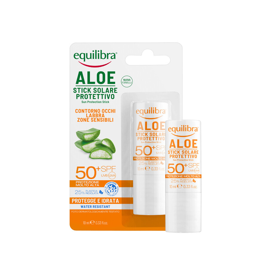 Equilibra Aloe, stick de protecție solară, SPF 50+, 10 ml