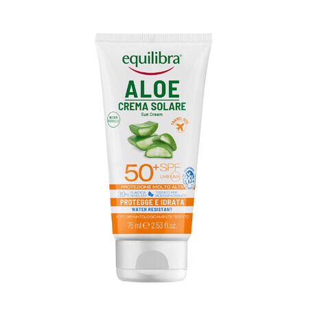 Equilibra Aloe, crème solaire, SPF 50+, 75 ml