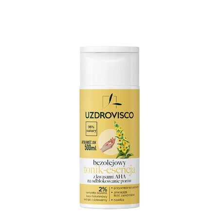 Uzdrovisco, olievrije tonic-essence met AHA-zuren, 150 ml