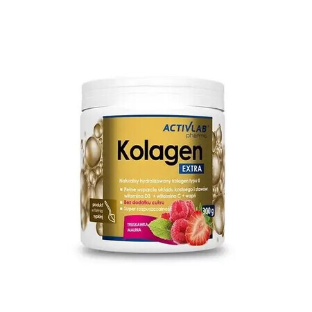 Activlab Pharma Collagen Extra, strawberry and raspberry flavor, 300 g