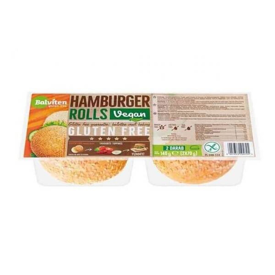 Glutenfreie Hamburgerbrötchen, 2 x 70 g, Balviten