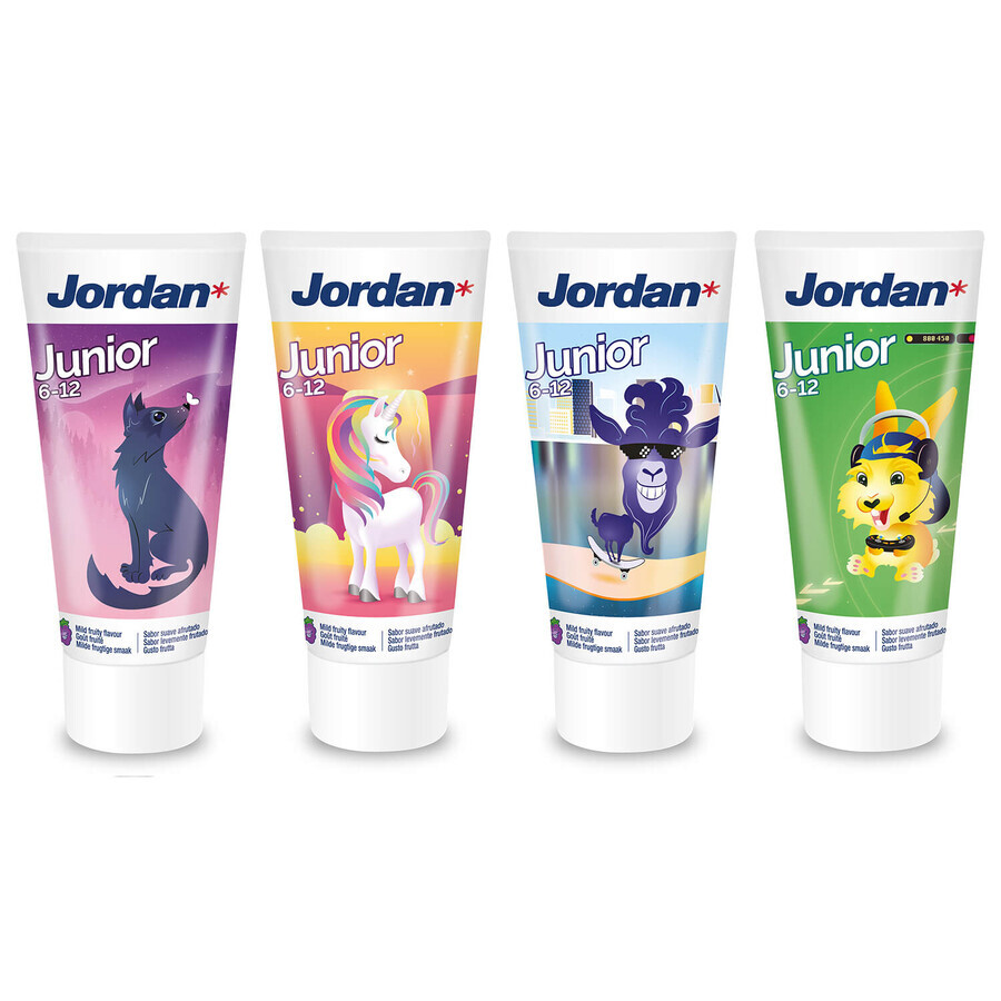 Jordan Kinder Fruchtige Zahncreme für Kinder von 6-12 Jahren, 50ml