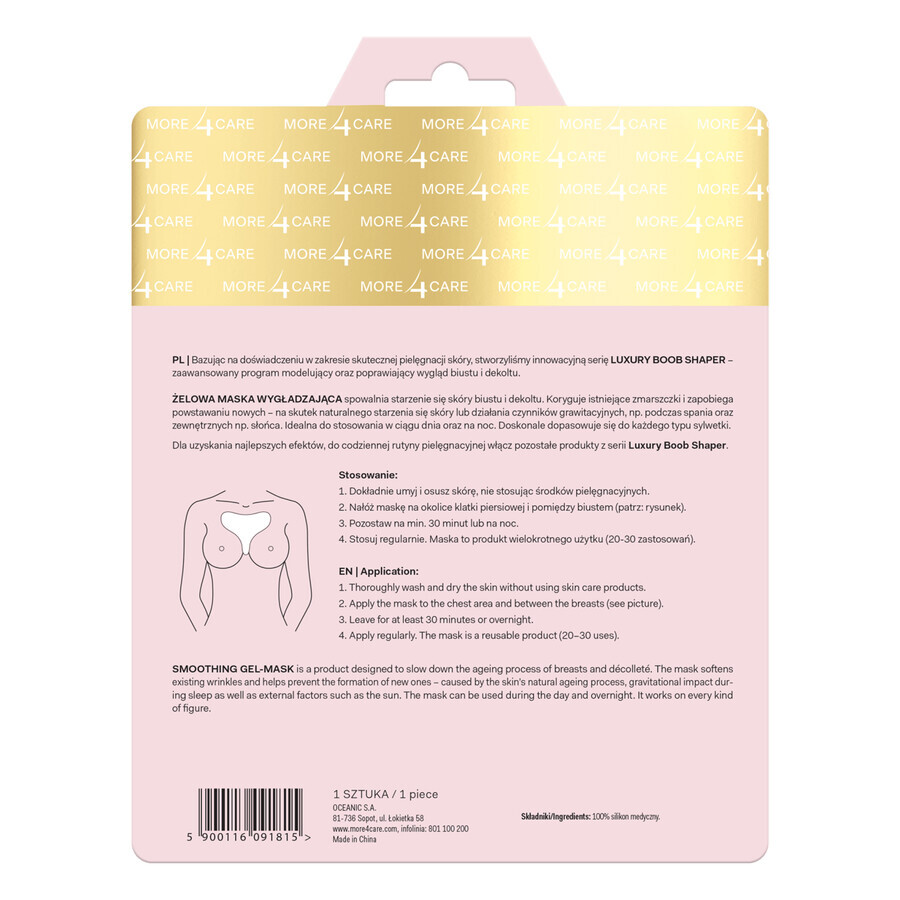 More4Care Luxury Boob Shaper Bust and Cleavage Smoothing Gel Mask 1 Piece