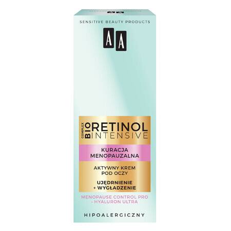 AA Retinol Intensive Menopausal Treatment, Cremă de ochi activă pentru fermitate și netezire, 15 ml