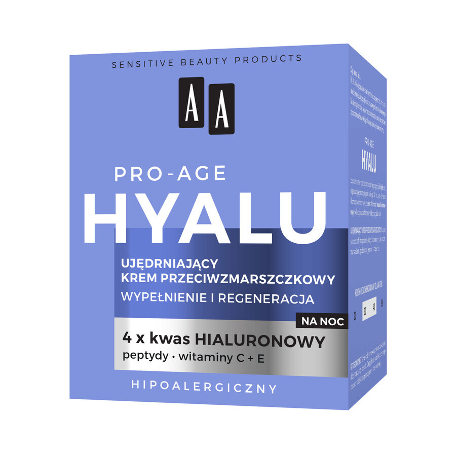 AA Hyalu Pro Age, Cremă antirid de fermitate, Cremă de noapte, 50 ml