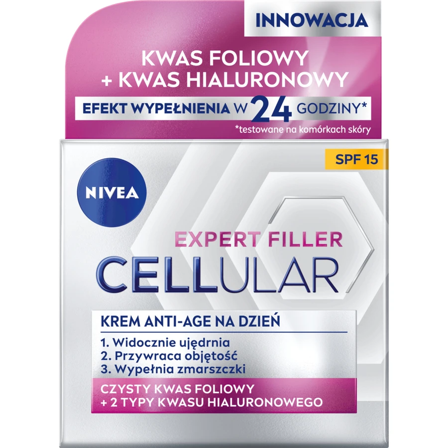 Nivea Hyaluron Cellular Filler, Anti-Aging Day Cream, SPF 15, 50 ml